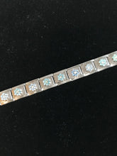 Load image into Gallery viewer, Italian Charm Bracelet, Birthstones, Flower in Rhinestones