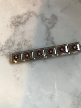 Load image into Gallery viewer, Italian Charm Bracelet, Birthstones, Flower in Rhinestones