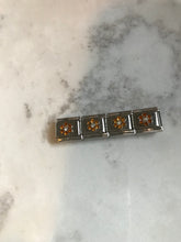 Load image into Gallery viewer, Italian Charm Bracelet, Birthstones, Flower in Rhinestones