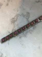Load image into Gallery viewer, Italian Charm Bracelet, Birthstones, Flower in Rhinestones