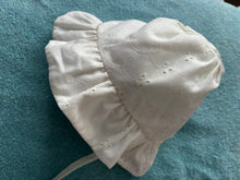 Load image into Gallery viewer, Baby Bonnets, White with Ruffled Brim