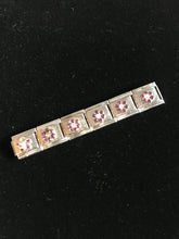 Load image into Gallery viewer, Italian Charm Bracelet, Birthstones, Flower in Rhinestones
