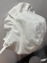 Load image into Gallery viewer, Baby Bonnets, White with Ruffled Brim
