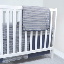 Load image into Gallery viewer, Bamboo, Crib Set, Navy Sticks, 3 piece
