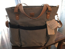 Load image into Gallery viewer, Diaper Bag, Navy Stripe
