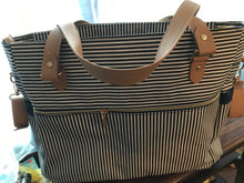 Load image into Gallery viewer, Diaper Bag, Navy Stripe
