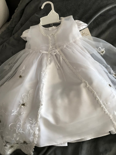 Baby Gown with Coat and Matching Bonnet