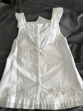 Load image into Gallery viewer, White embroidered baby dress.
