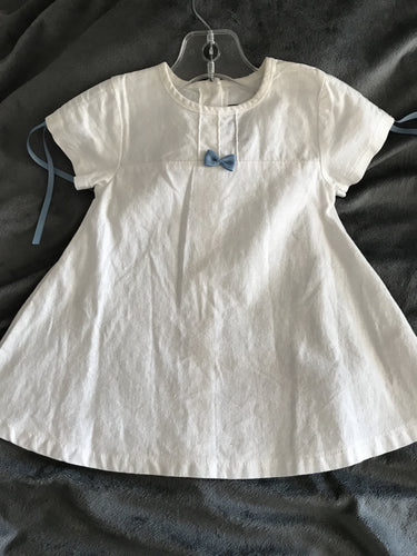 Muted Linen Baby Dress - Front