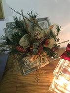 Lighted Glass Blocks w/Wired and Taped Florals