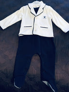 Mayoral, Navy Footie w/attached White Jacket, Baby Boy